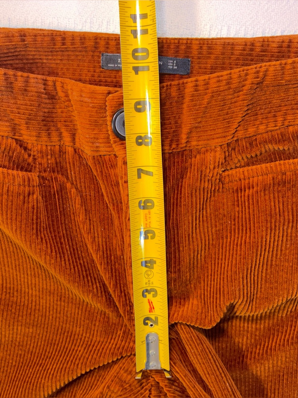 Zara Womens Corduroy Mid Rise Wide Leg Pant Size S Minimalist Preppy - Picture 7 of 8
